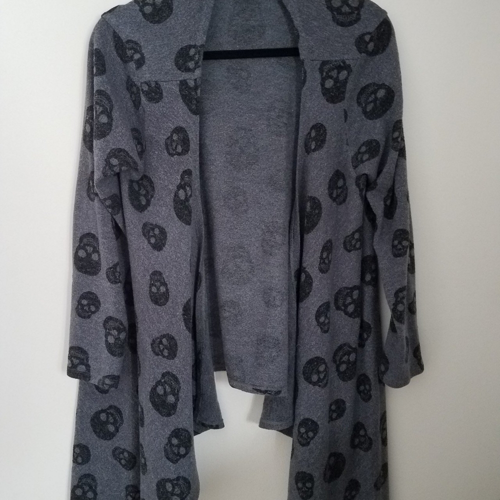 Grey Skull Cardigan